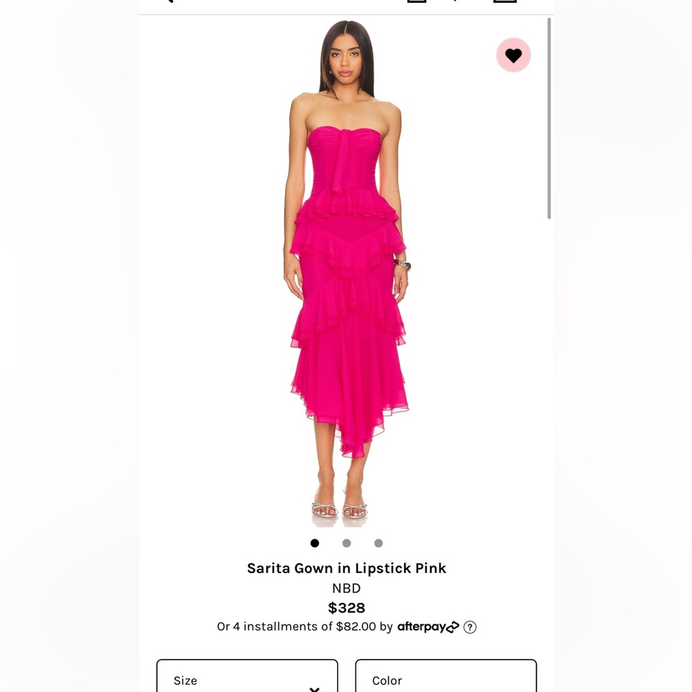 NBD SARITA GOWN IN LIPSTICK PINK